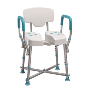 Shower chair with armrest